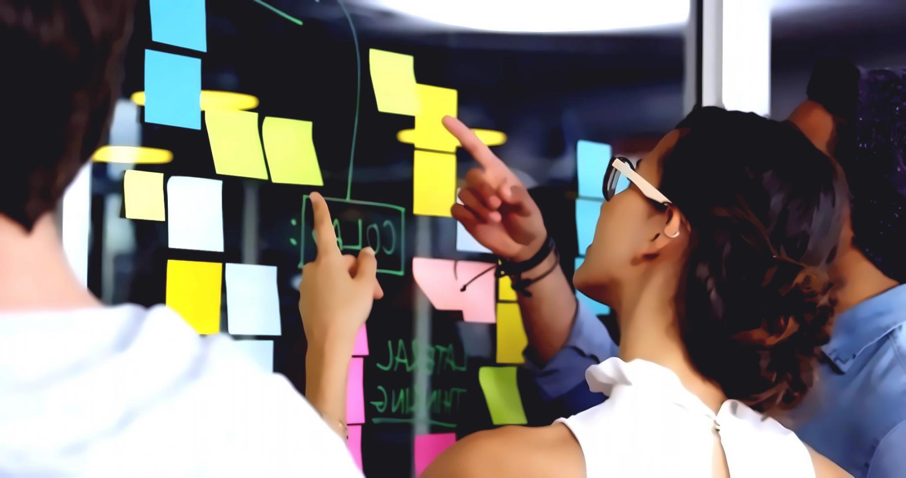 Blockchain governance workshop session with participants collaborating on decentralized network design